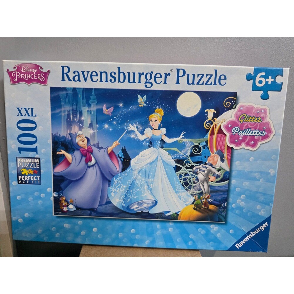 Ravensburger Disney Cinderella Glitter 100-Piece Jigsaw Puzzle Kids Toy New Gift